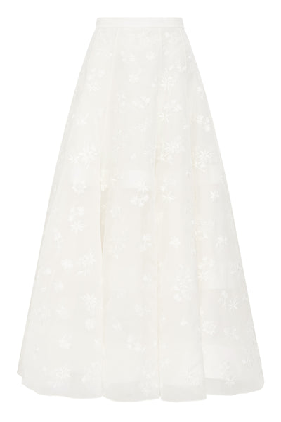 Women's Ivory Silk Organza Maxi Skirt | Gabriela Hearst