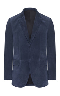 Irving Jacket in Electric Navy Suede Corduroy