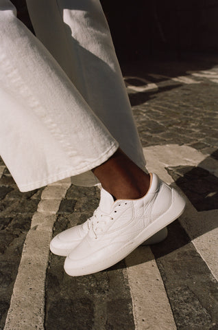 Ohio Slip-on Sneaker in White Textured Leather