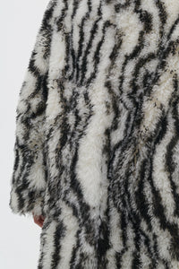 Ebel Coat in Ivory & Black Cashmere Shearling