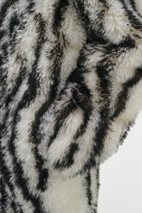 Ebel Coat in Ivory & Black Cashmere Shearling