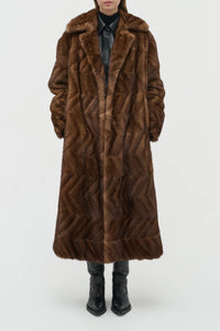 Andal Coat in Mahogany Recycled Mink Fur