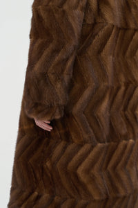 Andal Coat in Mahogany Recycled Mink Fur