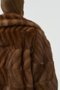 Andal Coat in Mahogany Recycled Mink Fur