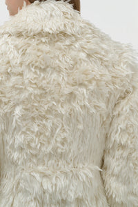 Cantwell Coat in Ivory Silk Fur