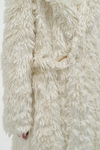 Cantwell Coat in Ivory Silk Fur