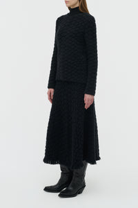 Tansey Knit Sweater in Black Cashmere