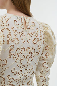 Eshal Knit Maxi Dress in Ivory Merino Wool