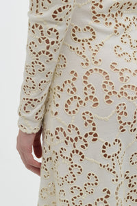 Eshal Knit Maxi Dress in Ivory Merino Wool