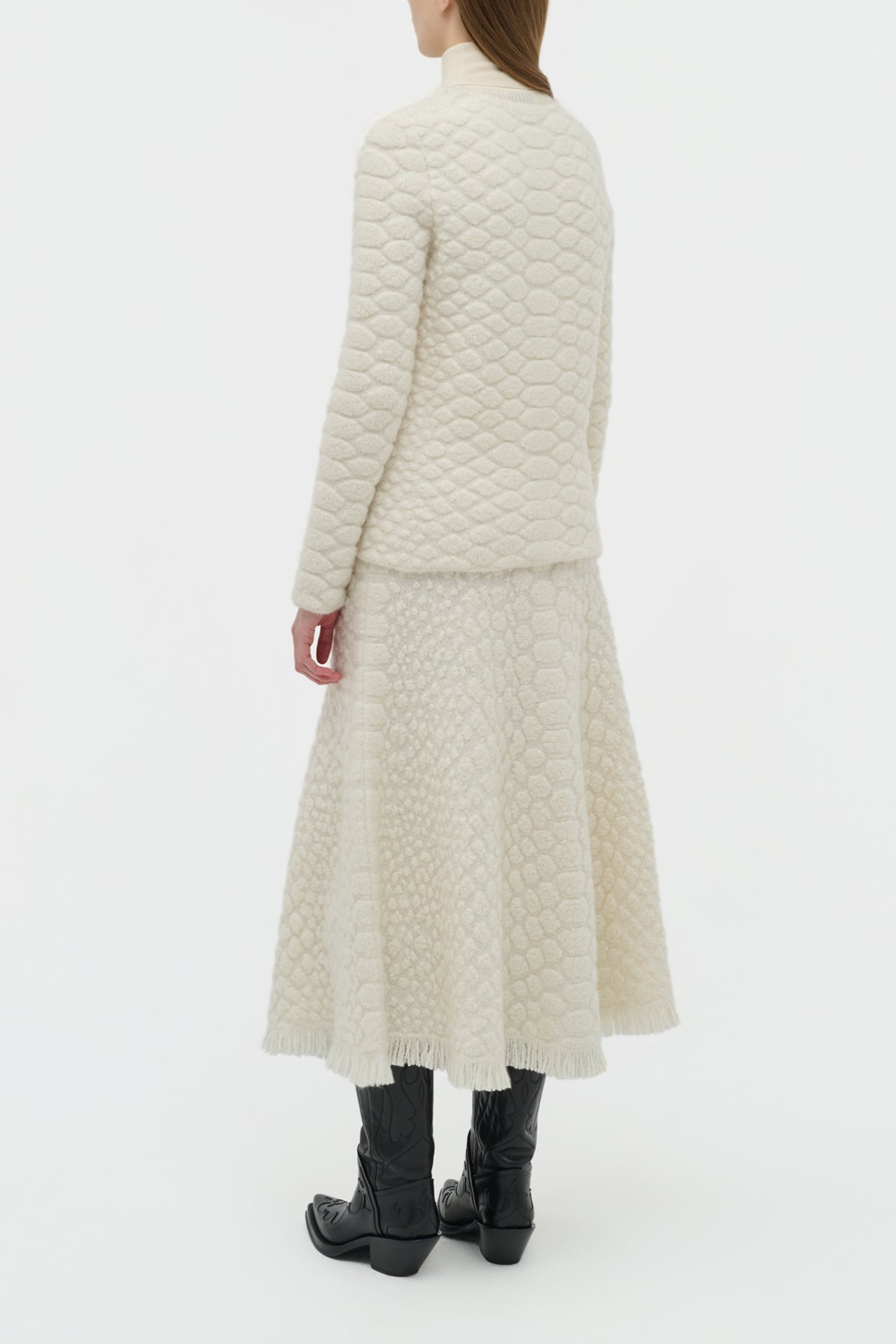 Tansey Knit Sweater in Ivory Cashmere