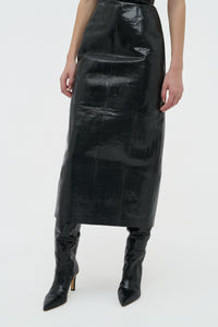 Cinta Dress in Black Lizard