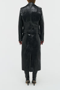 Anton Biker Jacket in Black Lizard