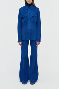 John Austin Shirt in Cobalt Suede