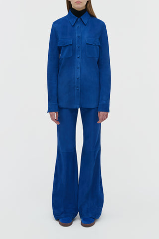 John Austin Shirt in Cobalt Suede