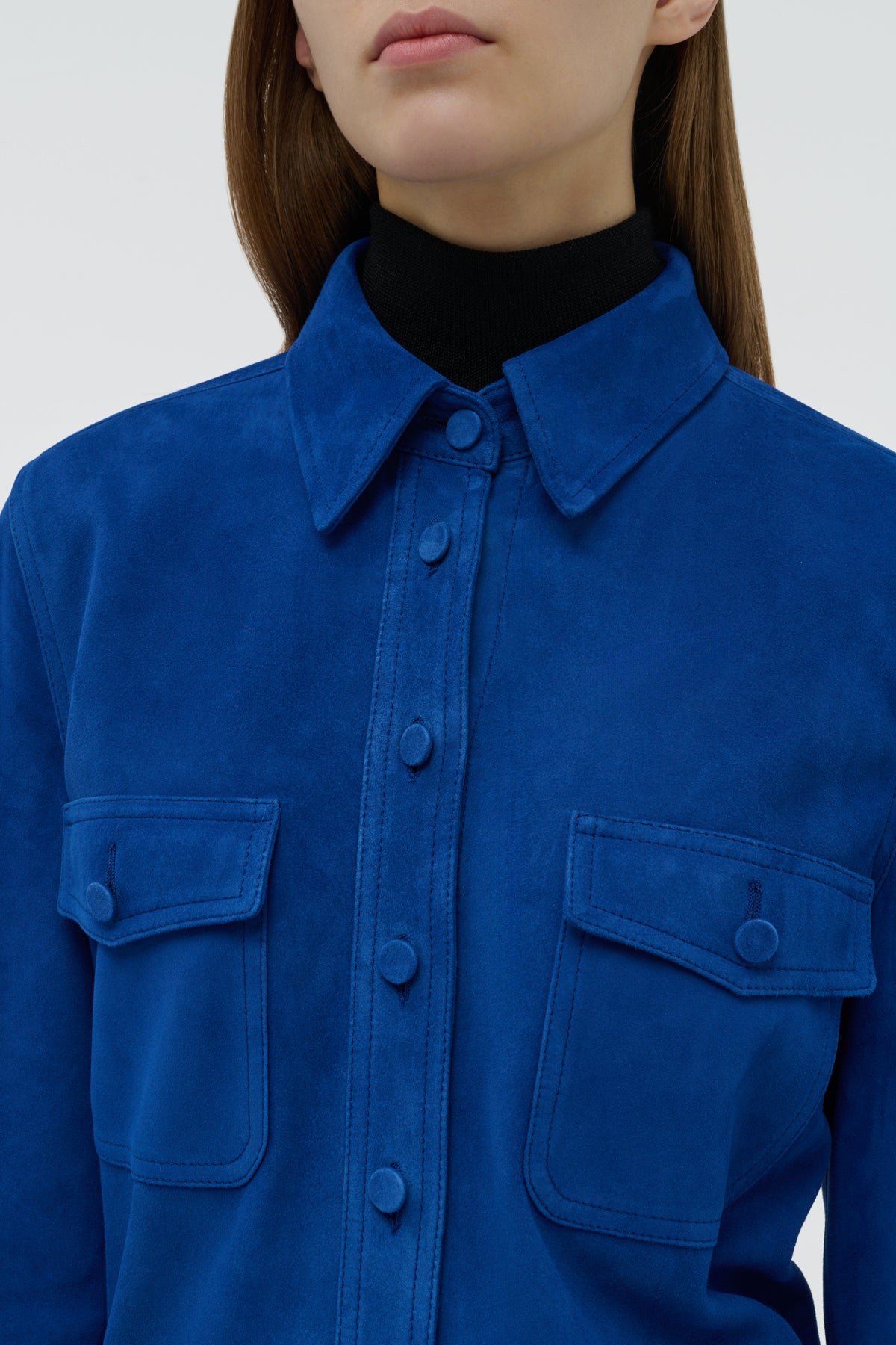 John Austin Shirt in Cobalt Suede
