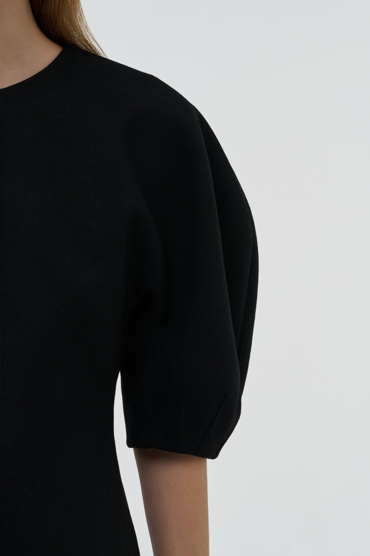 Waverly Top in Black Recycled Wool