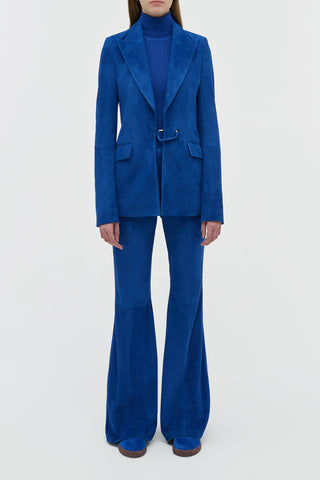Rhein Flare Pant in Cobalt Suede