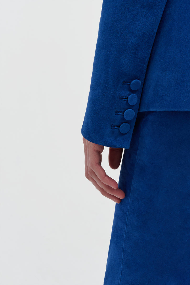 Leiva Blazer in Cobalt Suede