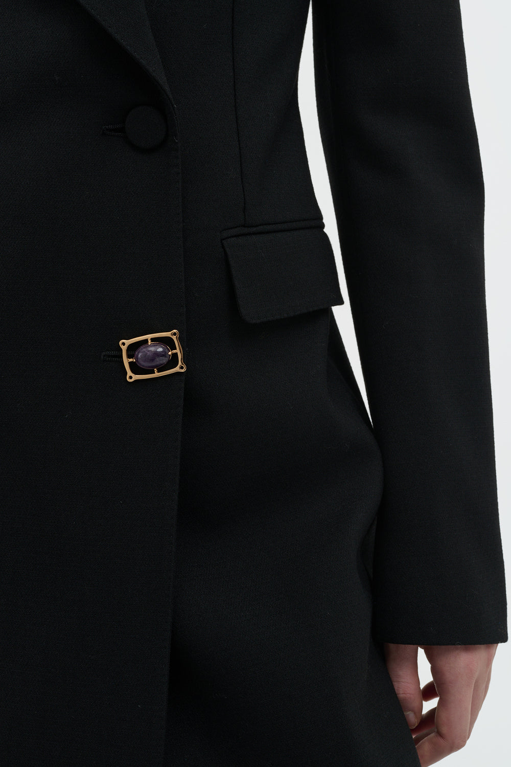 Julien Coat in Black Recycled Wool
