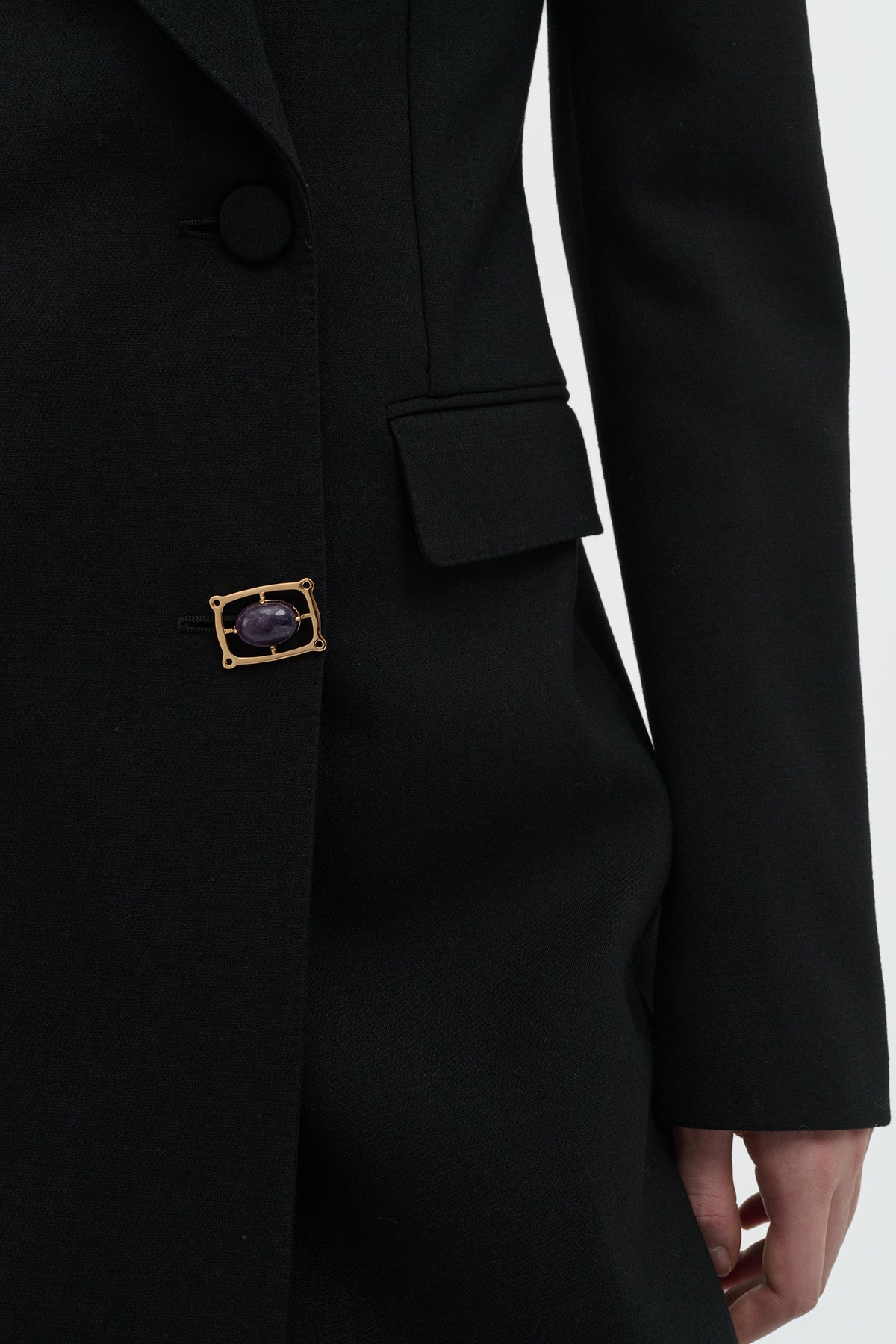 Julien Coat in Black Recycled Wool