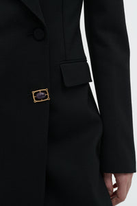 Julien Coat in Black Recycled Wool