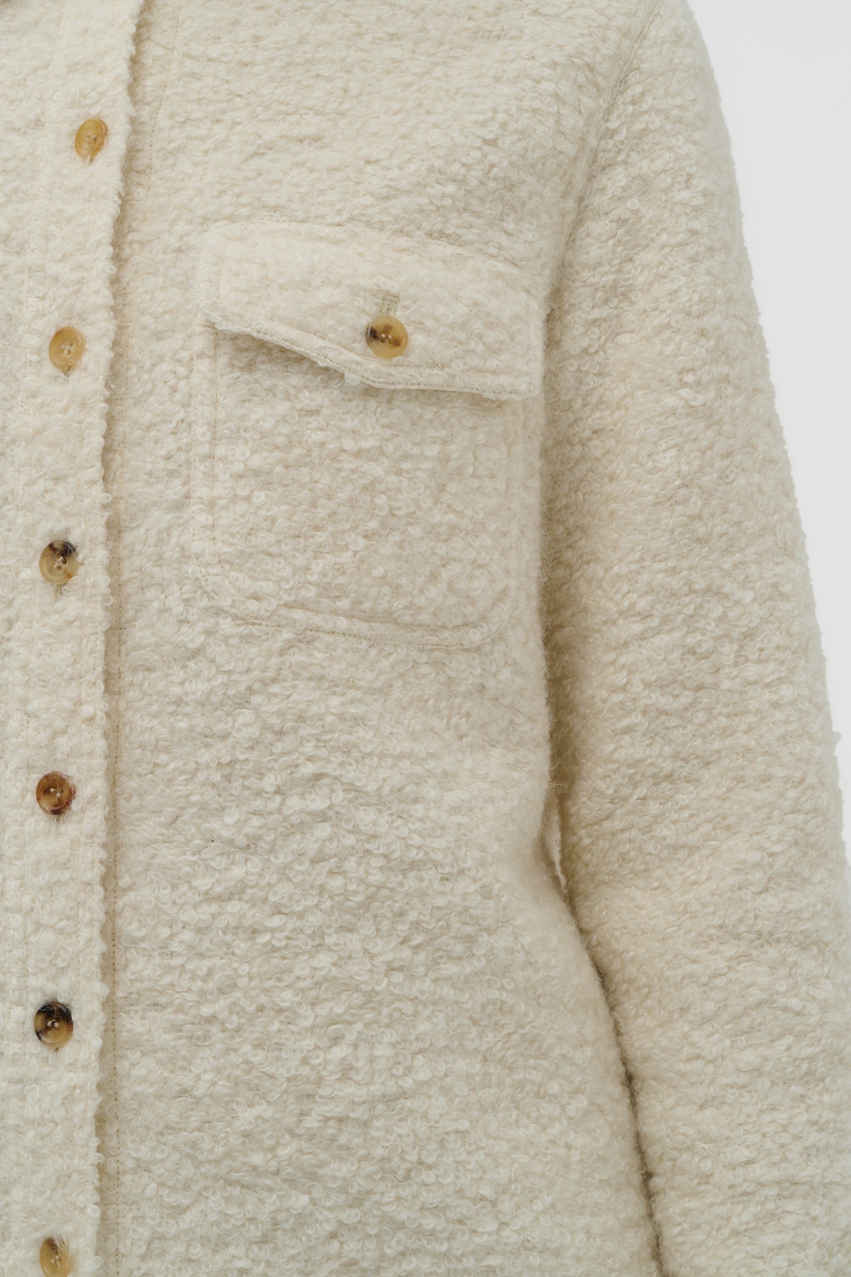 John Austin Shirt in Ivory Recycled Cashmere Boucle