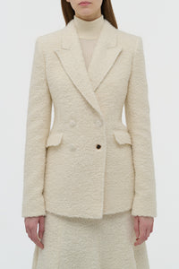 Stephanie Blazer in Ivory Recycled Cashmere Boucle
