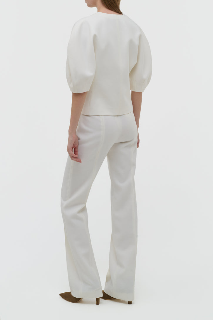 Waverly Top in Ivory Recycled Wool