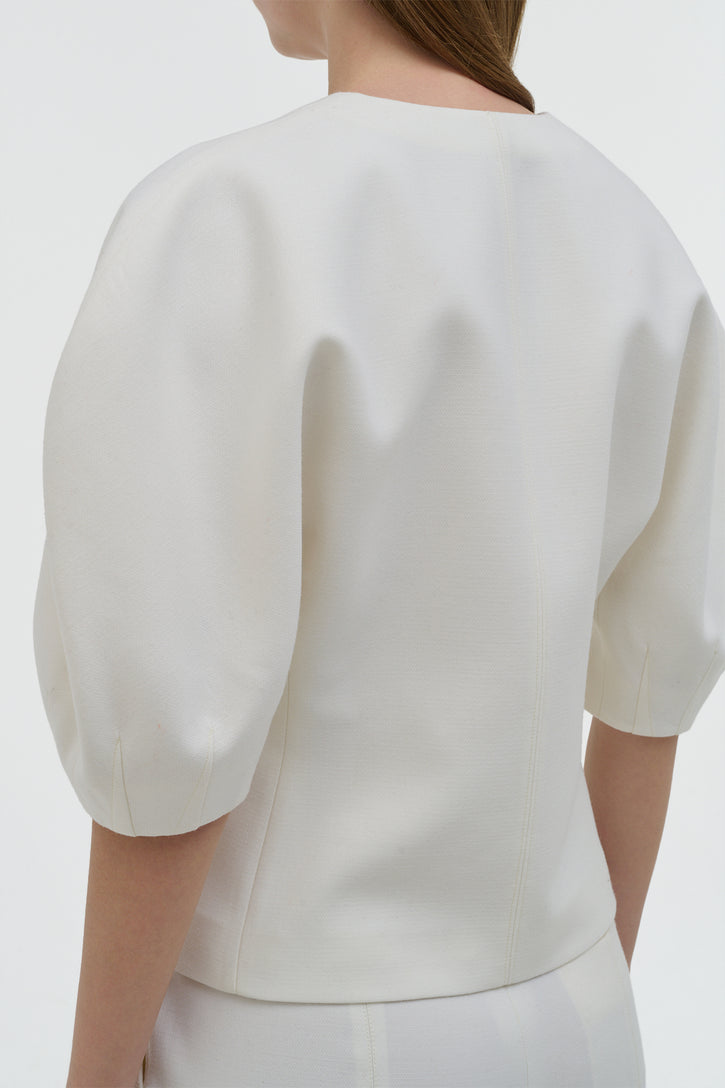 Waverly Top in Ivory Recycled Wool