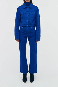 Ezra Bootcut Cropped Jean in Cobalt Recycled Cotton Denim