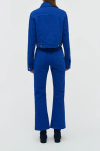 Ezra Bootcut Cropped Jean in Cobalt Recycled Cotton Denim