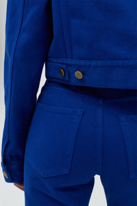 Ezra Bootcut Cropped Jean in Cobalt Recycled Cotton Denim