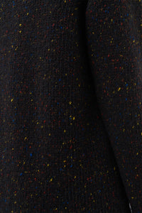 Alfie Knit Sweater in Charcoal Multi Speckled Aran Cashmere