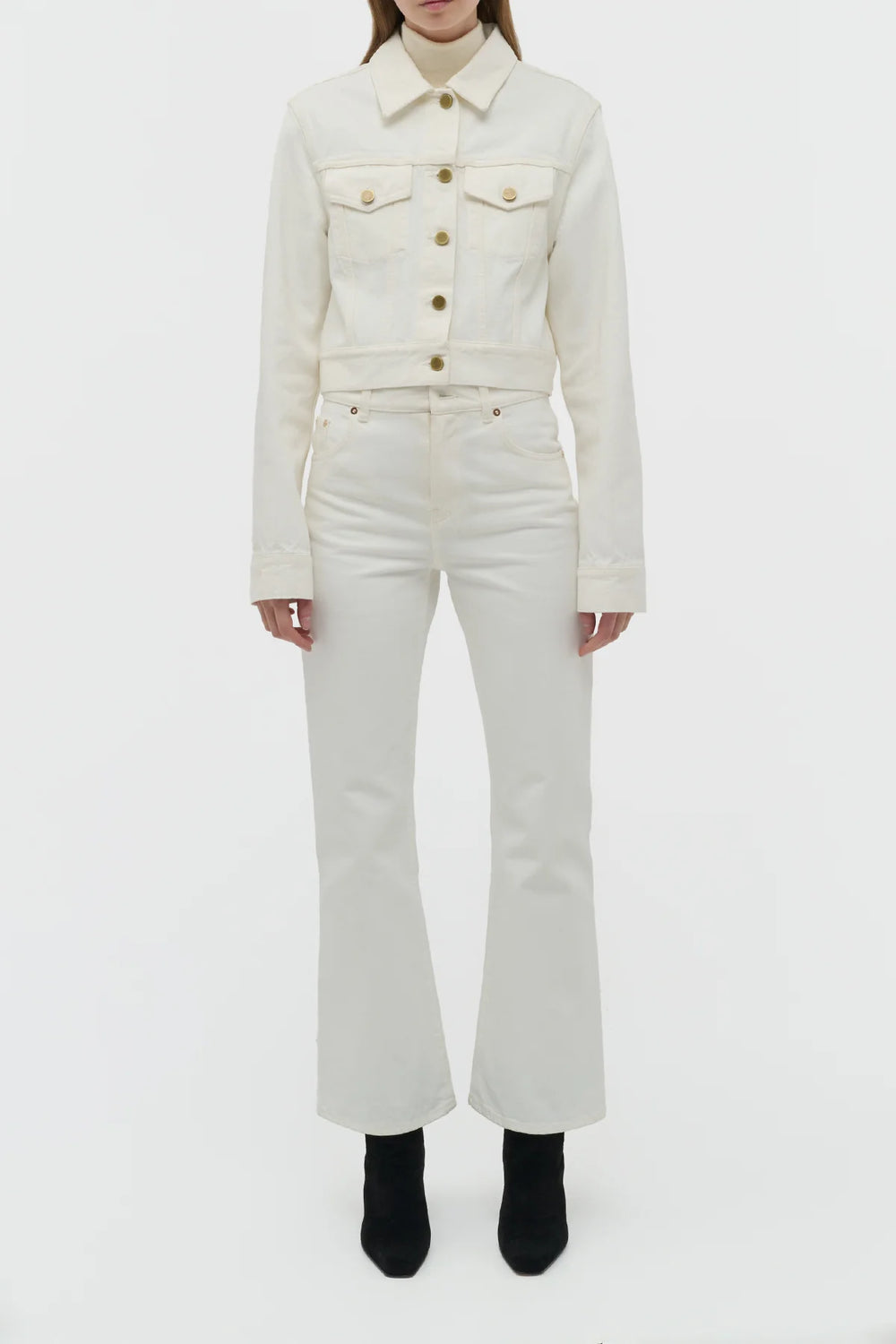 Bronte Jacket in White Recycled Cotton Denim