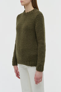 Poros Knit Sweater in Olive Cashmere