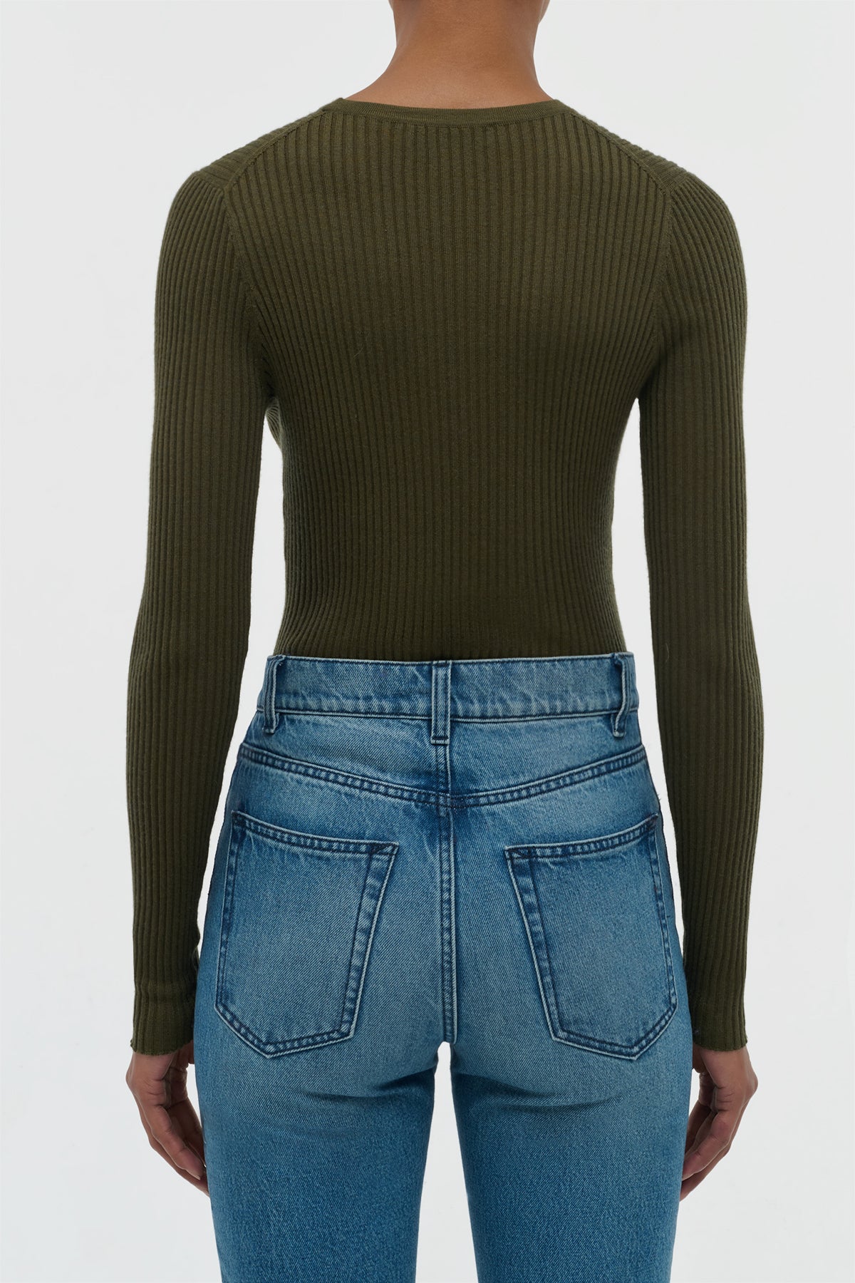 Browning Knit Sweater in Olive Cashmere Silk