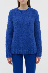 Lawrence Knit Sweater in Cobalt Welfat Cashmere