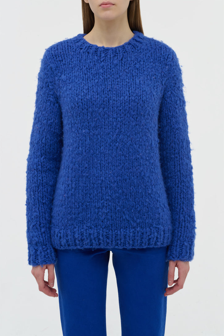 Lawrence Knit Sweater in Cobalt Welfat Cashmere