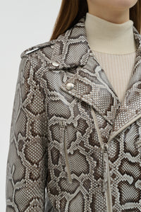 Anton Biker Jacket in Greyscale Inversa™ Snakeskin