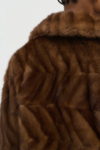 Torstein Coat in Mahogany Recycled Mink Fur