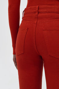 Ezra Bootcut Cropped Jean in Antelope Orange Recycled Cotton Denim