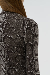Beda Knit Turtleneck in Greyscale Cashmere Silk