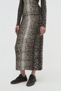 Bragi Knit Maxi Skirt in Greyscale Cashmere Silk