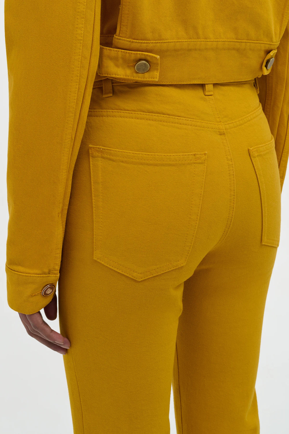 Ezra Bootcut Cropped Jean in Golden Birch Recycled Cotton Denim