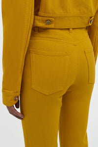 Ezra Bootcut Cropped Jean in Golden Birch Recycled Cotton Denim