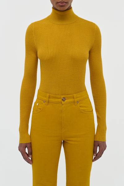 Peppe Knit Turtleneck in Golden Birch Cashmere Silk – Gabriela Hearst