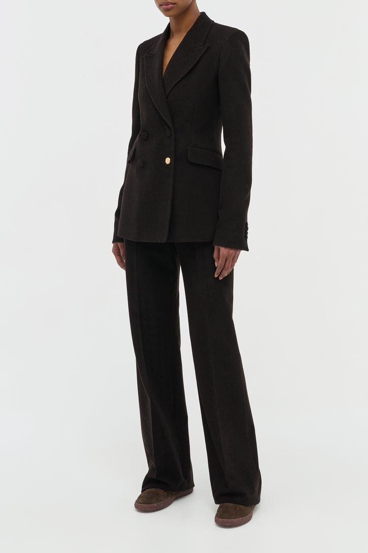 Stephanie Blazer in Chocolate Fine Cashmere Corduroy
