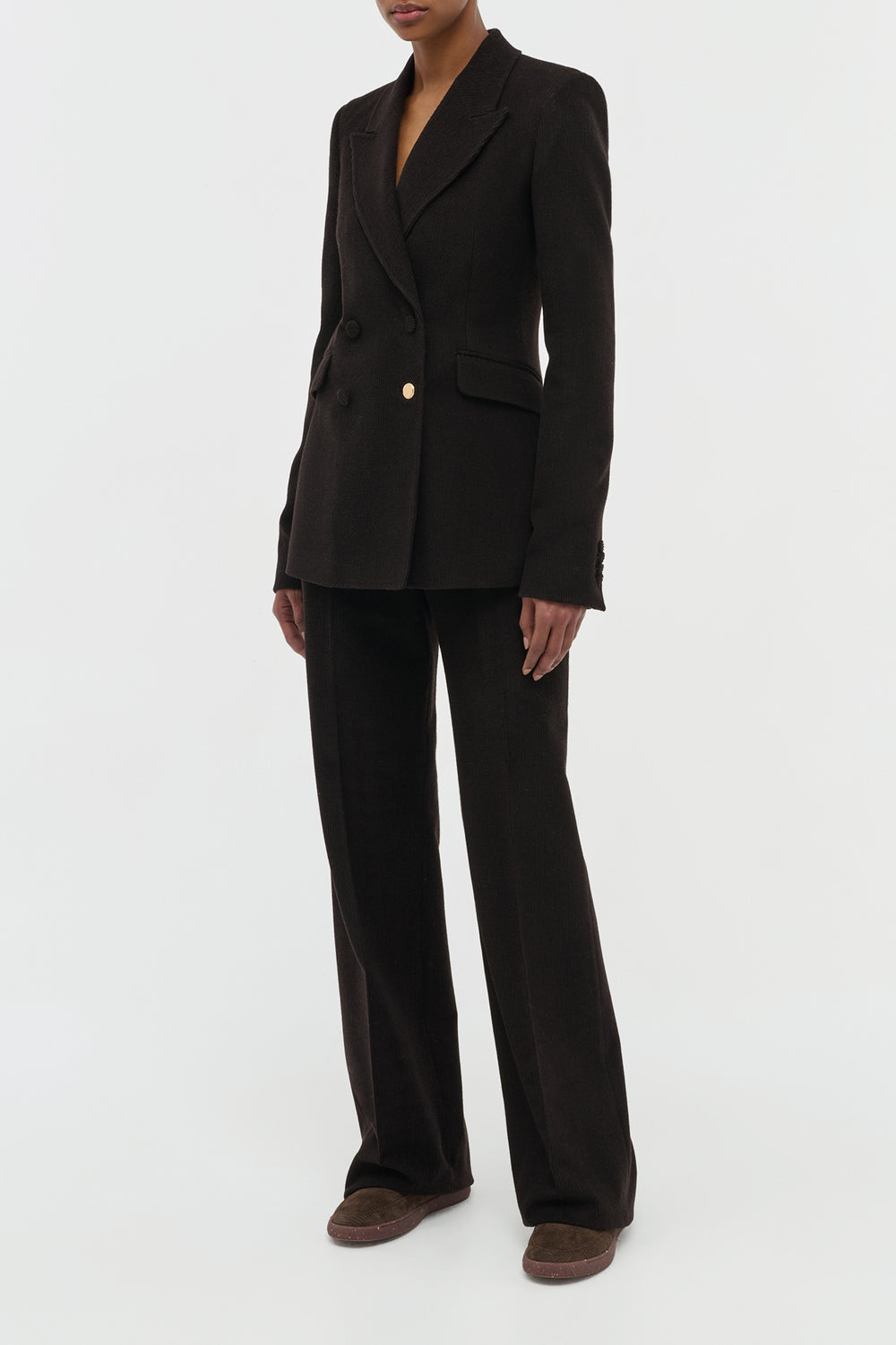 Vesta Pant in Chocolate Fine Cashmere Corduroy