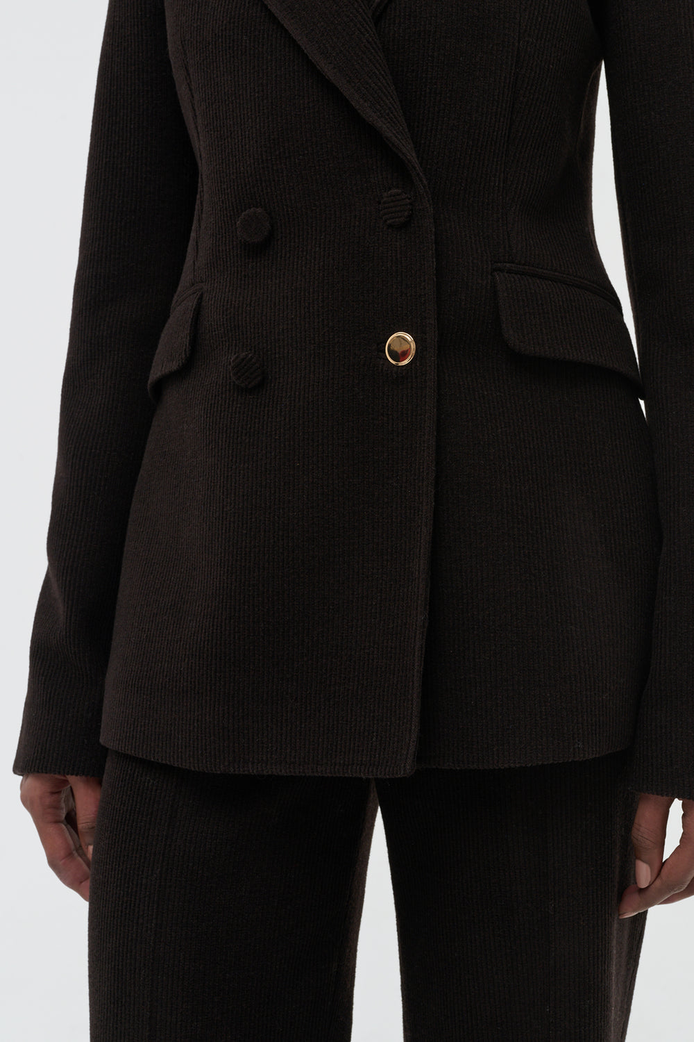 Stephanie Blazer in Chocolate Fine Cashmere Corduroy