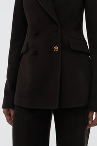 Stephanie Blazer in Chocolate Fine Cashmere Corduroy